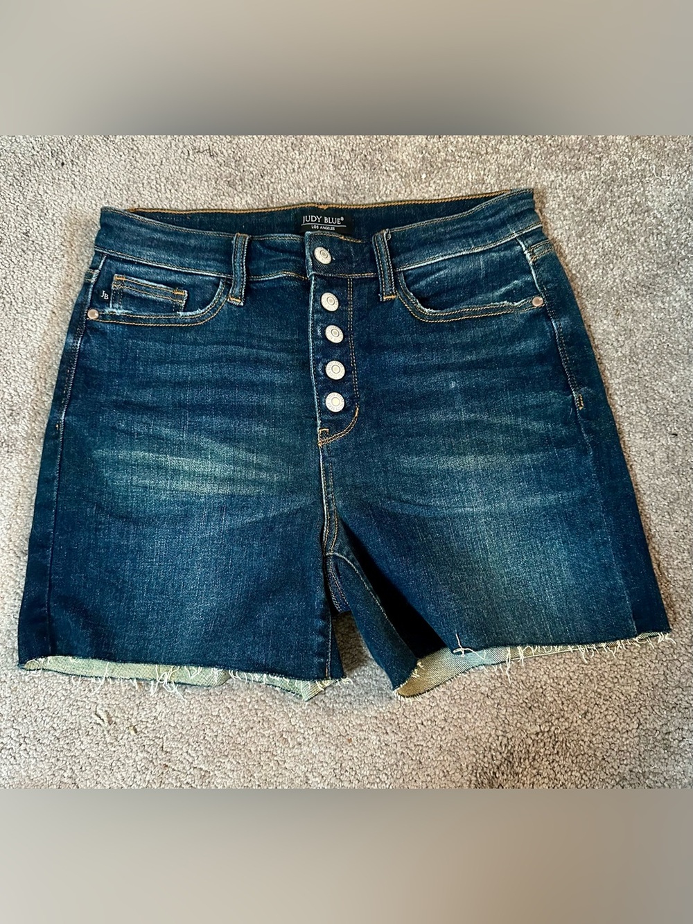 Judy Blue NWOT L Dark Wash Button-Fly Denim Shorts